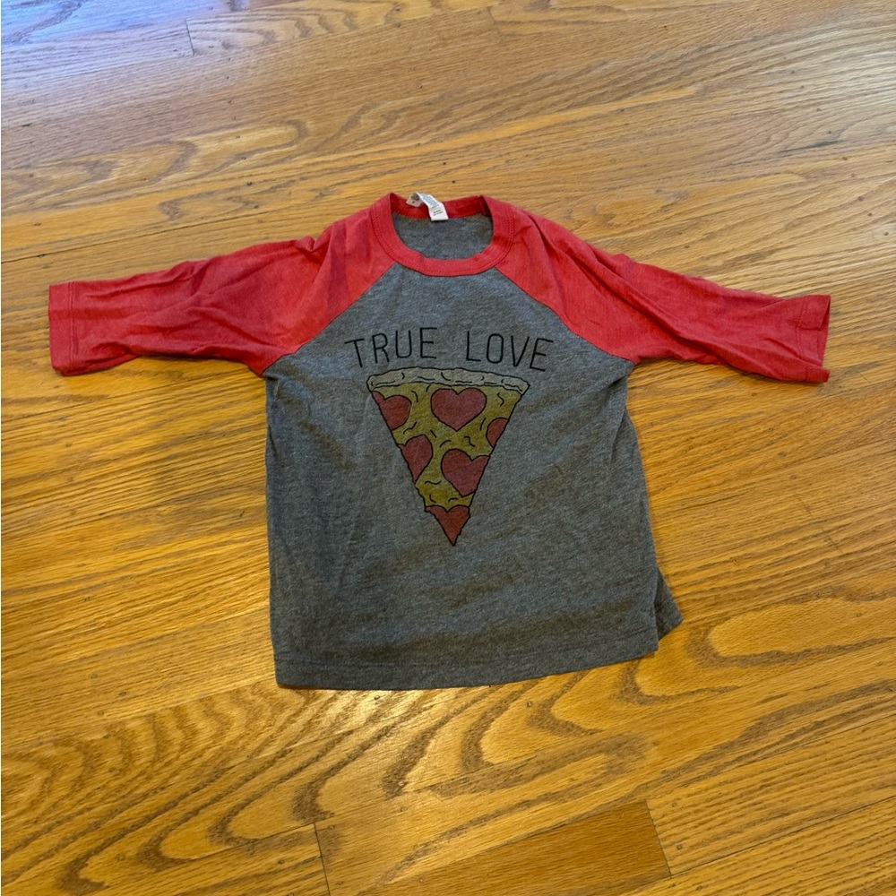 True Love Kids Raglan Shirt - Red and Gray